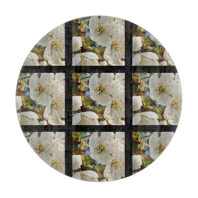 Lieblicher Springflower Grid Schneidebrett (Vorderseite)