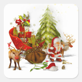 Lieblicher Sticker für die Weihnachtsszene