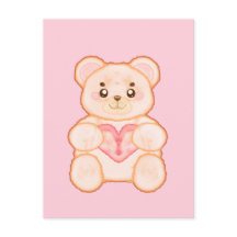 Lieblicher Valentintagsbär mit rotem Herzen