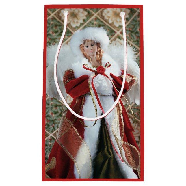 Lieblicher Weihnachtsengel-Druck Kleine Geschenktüte (Vorderseite)