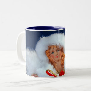 Lieblicher Weihnachtsengel-Druck Zweifarbige Tasse