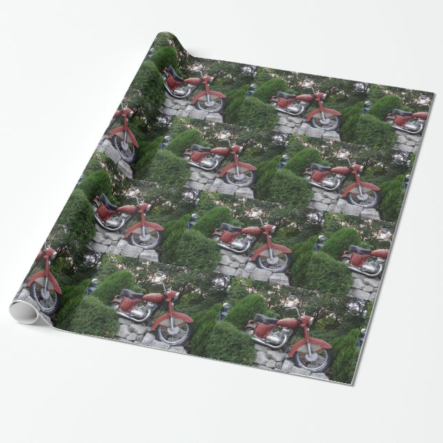 Liebliches altes Scooter-Glossy-Wrapping-Papier Geschenkpapier (Ungerollt)