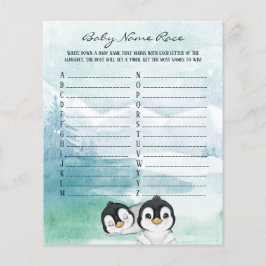 Liebliches Baby Pinguine Baby Name Race Game Flyer