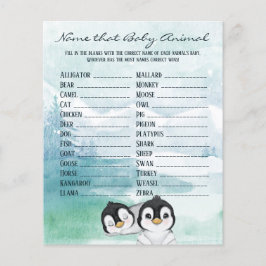Liebliches Baby Pinguins Baby Animal Name Game Flyer