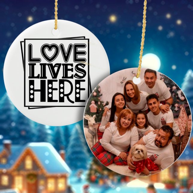 Liebliches familiäres Foto Weihnachten Keramik Ornament (Von Creator hochgeladen)