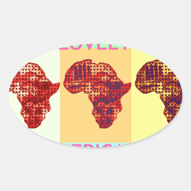 Liebliches, farbenprächtiges Design Afrikas Karte  Ovaler Aufkleber (Vorderseite)