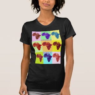 Liebliches, farbenprächtiges Design Afrikas Karte  T-Shirt