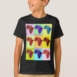 Liebliches, farbenprächtiges Design Afrikas Karte T-Shirt