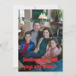 Liebliches Foto mit Familie Frohe Weihnachtskarte Einladung
