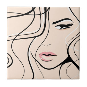 Liebliches Frauen Gesicht Fliese