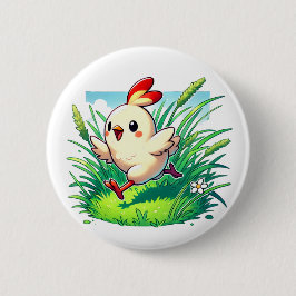 Liebliches Hähnchen beim Laufen Button