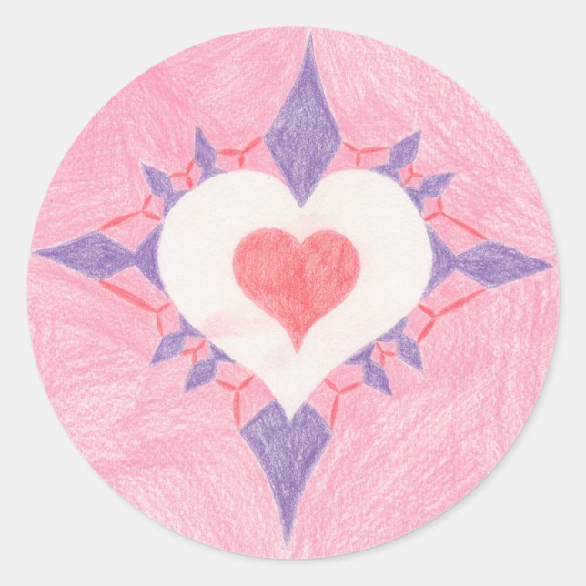 Liebliches Herz Runder Aufkleber (Vorderseite)
