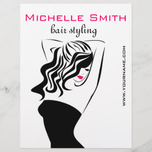 Liebliches Mädchen mit Haarstyling-Branding Flyer