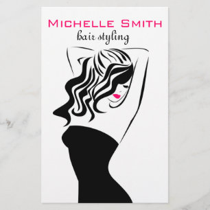 Liebliches Mädchen mit Haarstyling-Branding Flyer