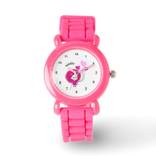 Liebliches Mädchen mit Herzblasen Armbanduhr