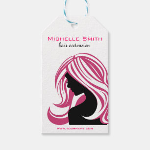 Liebliches Mädchen mit rosa Haar Haarstyling Brand Geschenkanhänger