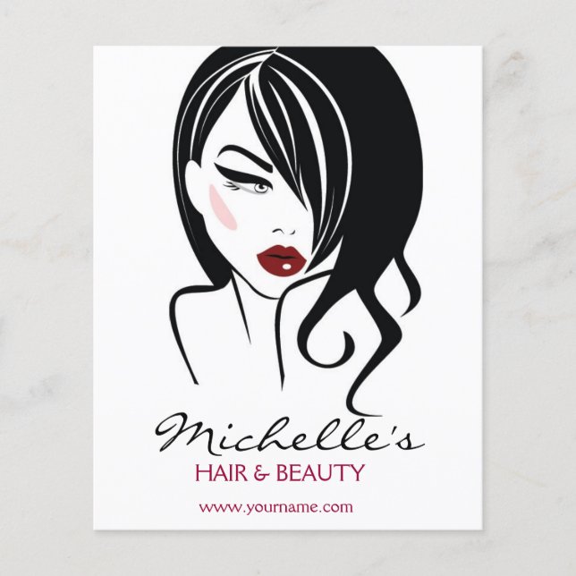 Liebliches Mädchen mit scharfen Haaren Makeup Icon Flyer (Vorne)