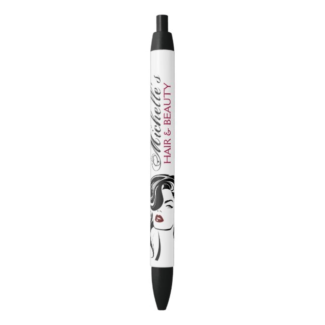 Liebliches Mädchen mit scharfen Haaren Makeup Icon Kugelschreiber (Vorderseite Vertikal)