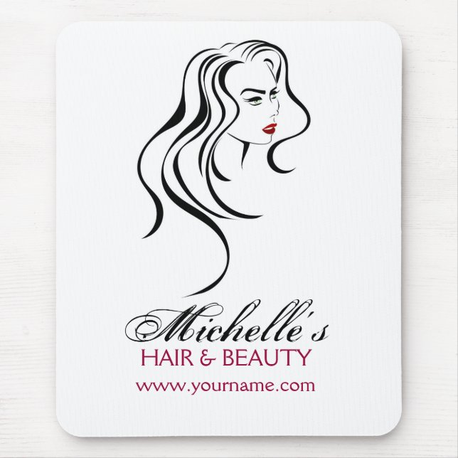 Liebliches Mädchen mit scharfen Haaren Makeup Icon Mousepad (Vorne)