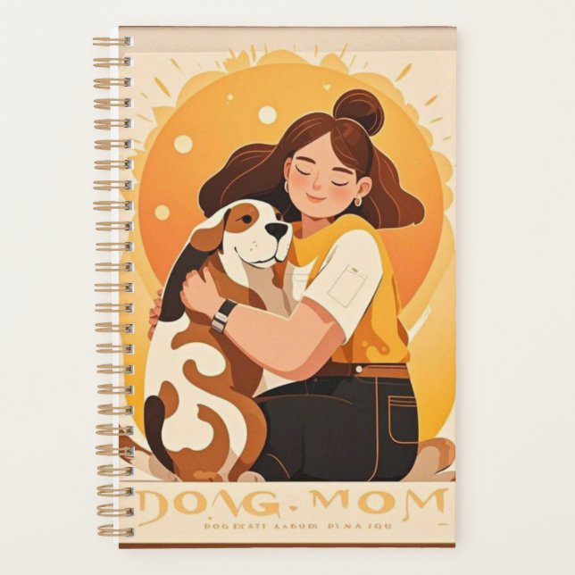 Liebliches Mädchen und Hundehug Planer (Vorderseite)