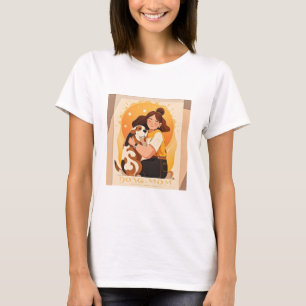 Liebliches Mädchen und Hundehug T-Shirt