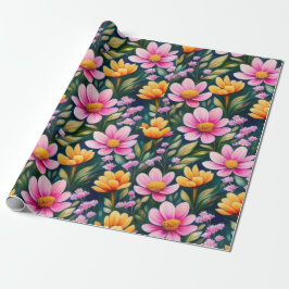 Liebliches rosa Blume Wrapping Paper Geschenkpapier