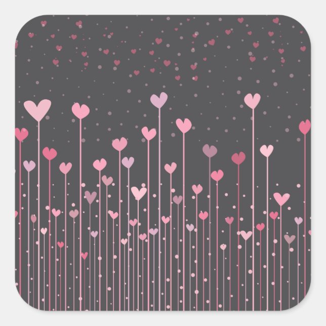 Liebliches Rosa Herz Valentinstag Sticker Siegel (Vorderseite)