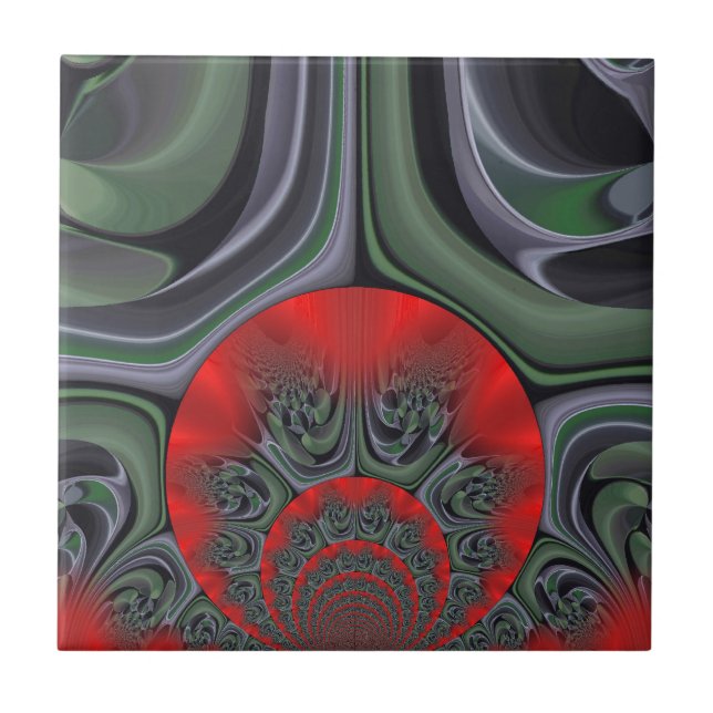 Liebliches rotes Aurora-Kunstposter Fliese (Vorderseite)