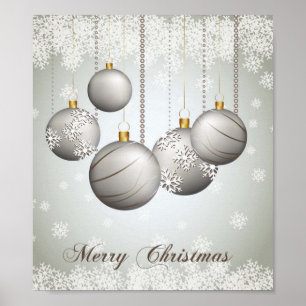 Liebliches Silberes Weihnachtsgebäck Poster