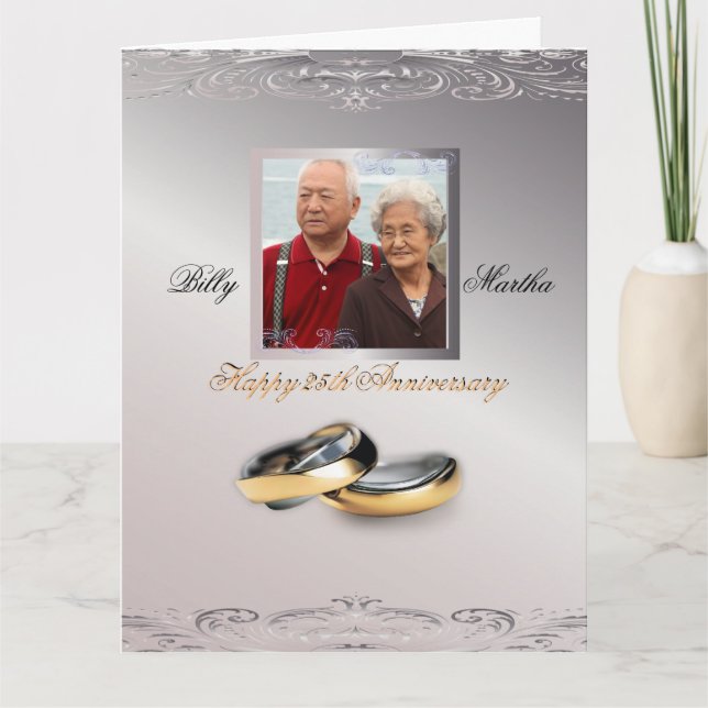 Liebliches Silver Anniversary Phantastisches Custo Karte (Vorderseite)