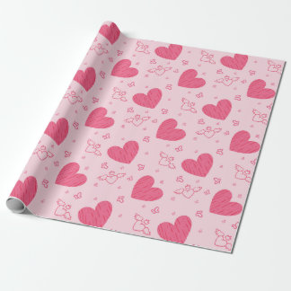 Liebliches Valentinstag Herzthema Design Geschenkpapier