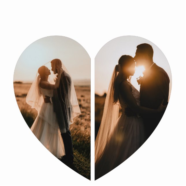 Liebliches Weißherz gestaltetes Foto für sie maßge Freistehende Fotoskulptur (Vorne)