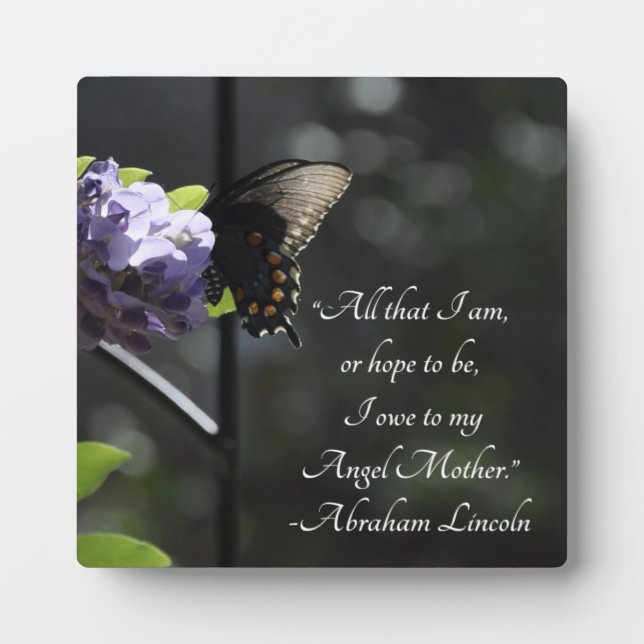 Liebliches Zitat von Butterfly Mutter Lincoln Fotoplatte (Vorderseite)