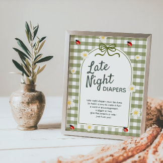 Liebling Käfer Späte Nacht Windeln Baby Shower Sch Poster