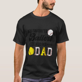 Lieblings-Baller nennen mich Papa Softball Basebal T-Shirt