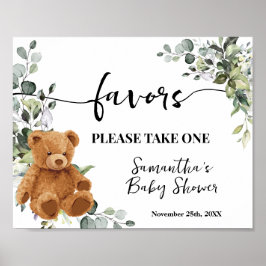 Lieblings-Bärengrün Eucalyptus Baby Duschzeichen Poster