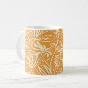 Lieblings-Blumenmuster in goldenem Gelb Kaffeetasse