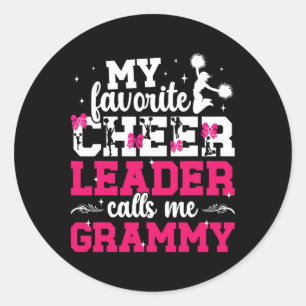 Lieblings-Cheerleaderin nennt mich Grammy Cheer Gr Runder Aufkleber