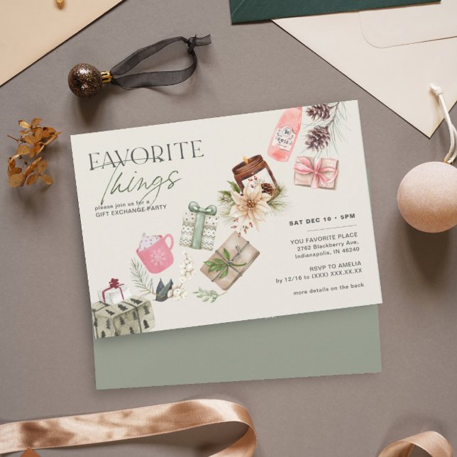 Lieblings-Dinge Freunde Geschenkbörse Feiertag Par Einladung (Von Creator hochgeladen)