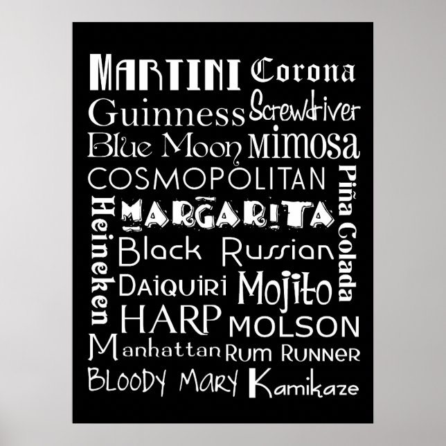 Lieblings-Drinks-Subway-Art-Poster Poster (Vorne)