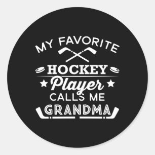 Lieblings-Eishockey-Spieler für Oma Runder Aufkleber