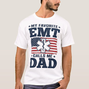 Lieblings-EMT nennt mich Dad Vintage-Patriotismus- T-Shirt