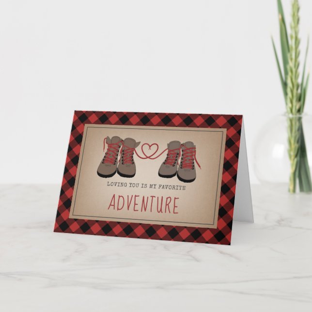 Lieblings-Erlebniswandern Boots Liebe Valentine Karte (Vorderseite)