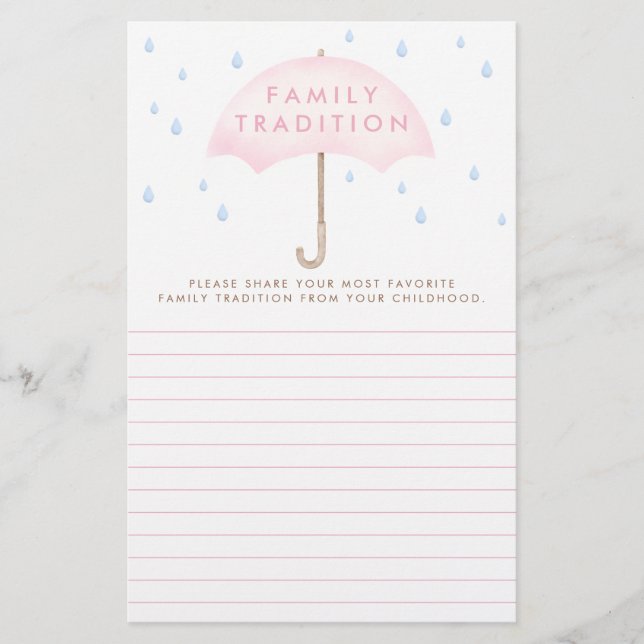 Lieblings-Familie Tradition Wasserfarbe Baby Dusch (Vorderseite)