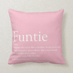 Lieblings-Funtie-Tante Tante-Definition Pink Kissen