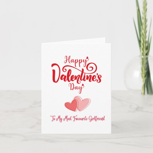 Lieblings-Girlfriend Heartfelt Valentinenkarte Karte (Vorderseite)