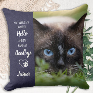Lieblings-Hallo Hardest Goodbye Cat Foto Memorial Kissen