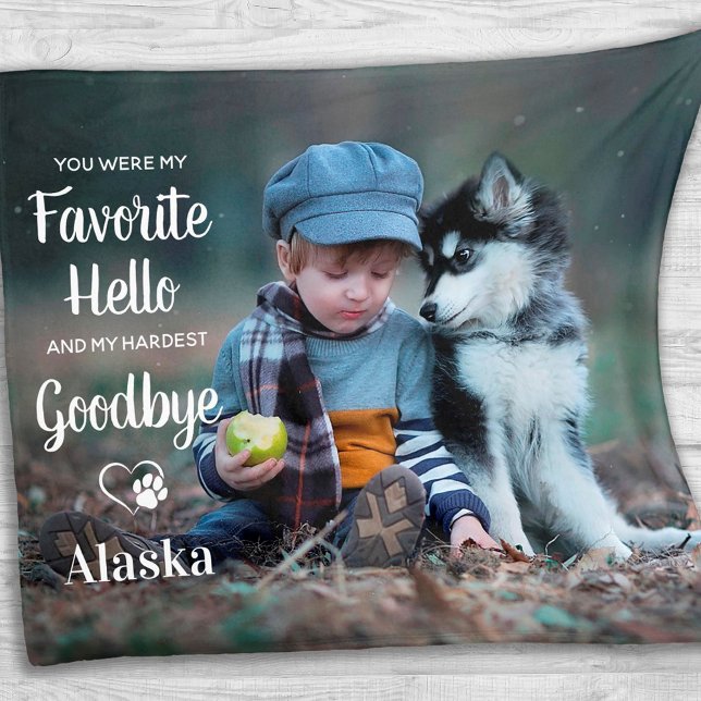 Lieblings-Hallo Hardest Goodbye Dog Pet Memorial Fleecedecke (Von Creator hochgeladen)