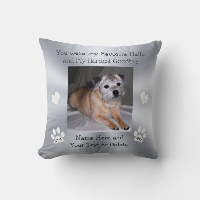 Lieblings-Hallo Hardest Goodbye, Hund Bereavement Kissen (Vorderseite)