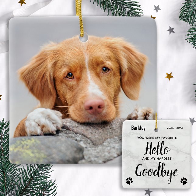 Lieblings-Hallo Hardest Goodbye Modern Pet Memoria Keramikornament (Von Creator hochgeladen)